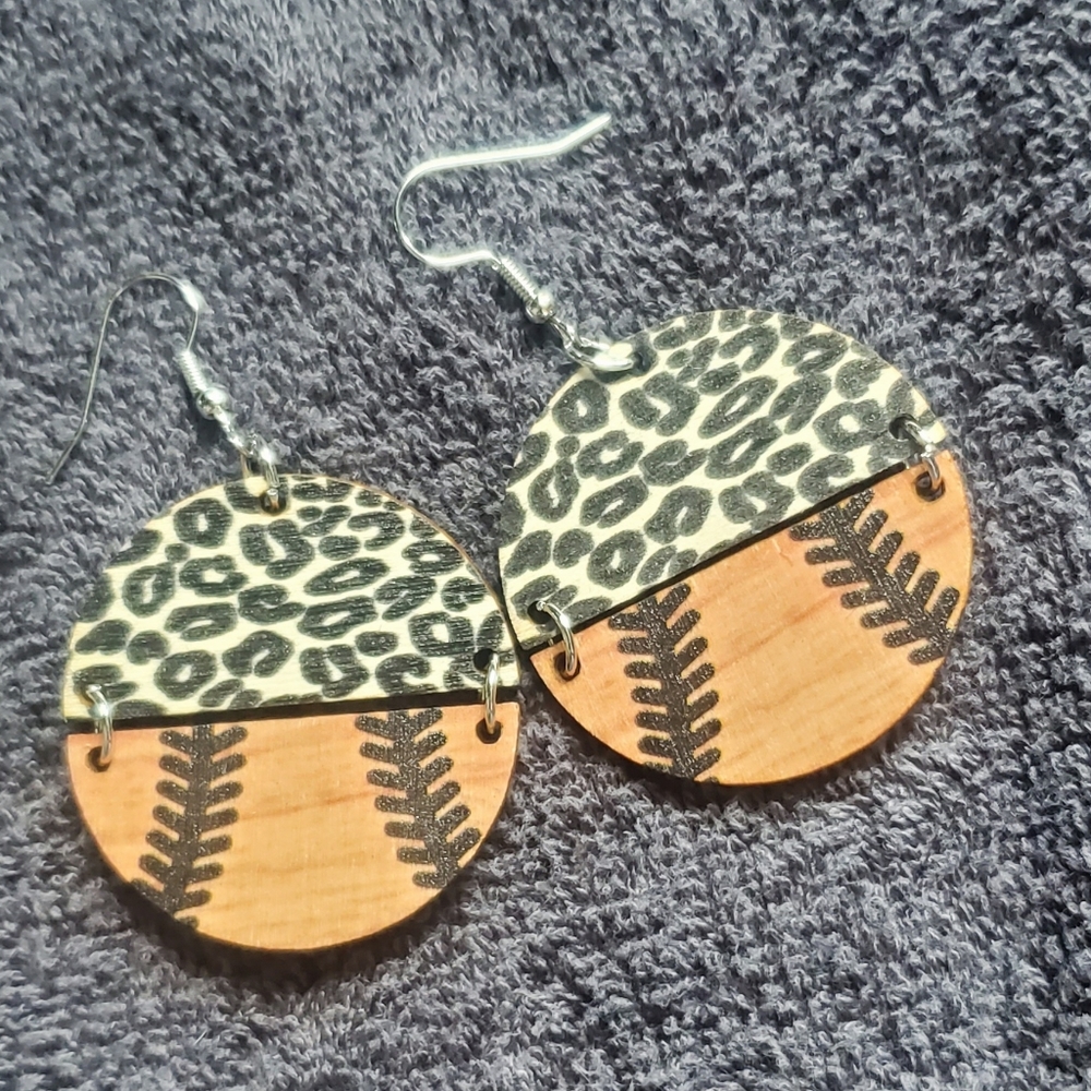 Baseball earrings